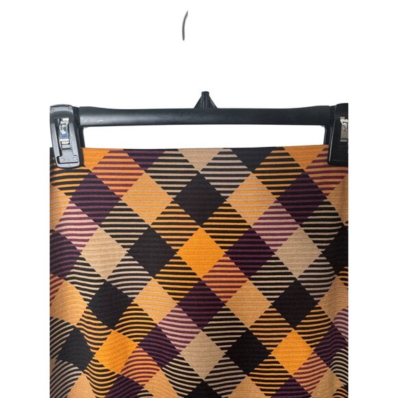 NWT Grace Elements Medium Multicolor Gold Plum Black Camel Geometric Tight Skirt - Picture 5 of 13